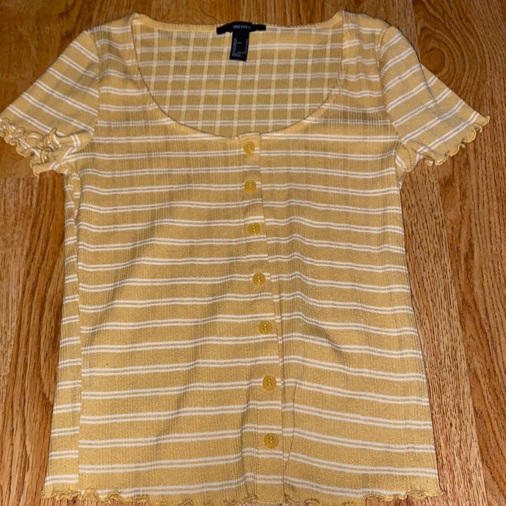 Forever 21 yellow bottom down crop top